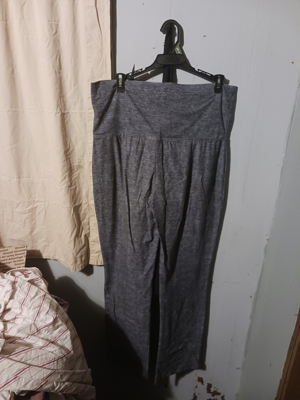 Bobbie Brooks Heather Gray Wide-Leg Fold-Over Waist Pants